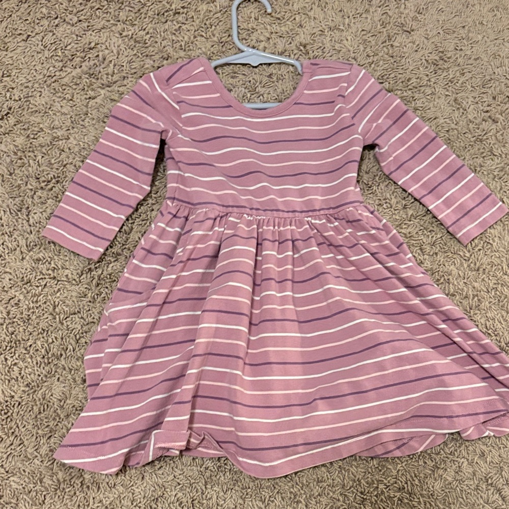Charming Pink Striped Kids Dress